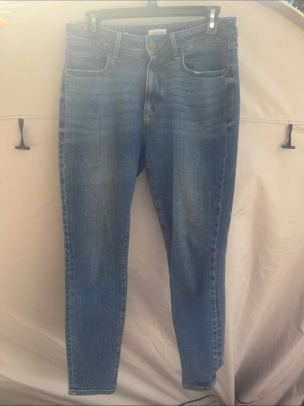 LOFT Mid-Blue High-Rise Curvy Skinny Jeans